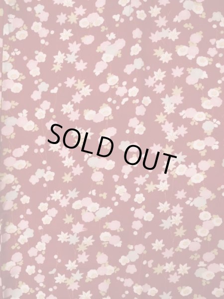 画像3: K0602W  襦袢 女性用着物  シルク（正絹）   赤, 花 【中古】 【USED】 【リサイクル】 ★★☆☆☆ (3)