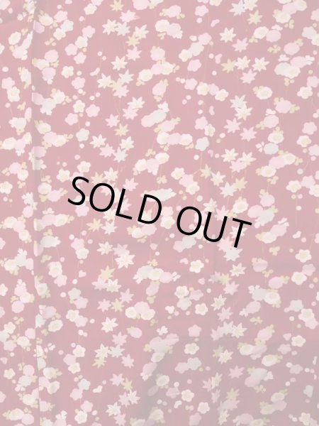 画像4: K0602W  襦袢 女性用着物  シルク（正絹）   赤, 花 【中古】 【USED】 【リサイクル】 ★★☆☆☆ (4)