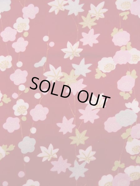 画像5: K0602W  襦袢 女性用着物  シルク（正絹）   赤, 花 【中古】 【USED】 【リサイクル】 ★★☆☆☆ (5)