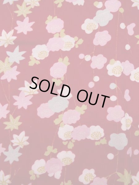 画像6: K0602W  襦袢 女性用着物  シルク（正絹）   赤, 花 【中古】 【USED】 【リサイクル】 ★★☆☆☆ (6)