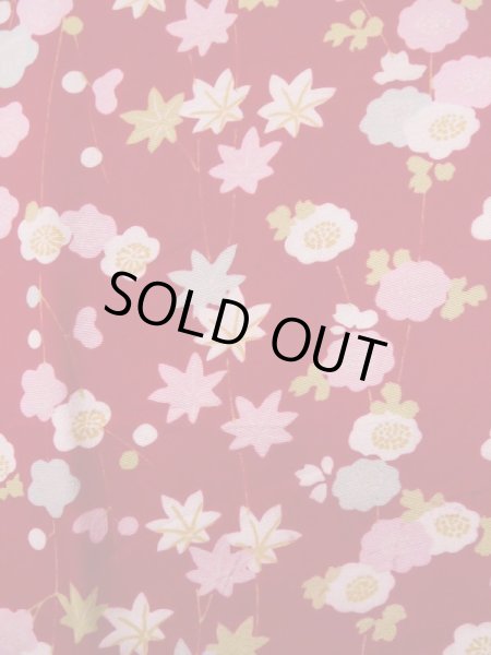 画像7: K0602W  襦袢 女性用着物  シルク（正絹）   赤, 花 【中古】 【USED】 【リサイクル】 ★★☆☆☆ (7)