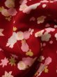 画像11: K0602W  襦袢 女性用着物  シルク（正絹）   赤, 花 【中古】 【USED】 【リサイクル】 ★★☆☆☆ (11)