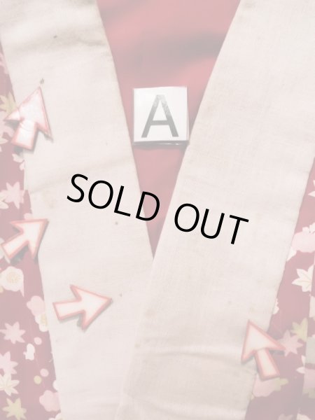 画像14: K0602W  襦袢 女性用着物  シルク（正絹）   赤, 花 【中古】 【USED】 【リサイクル】 ★★☆☆☆ (14)