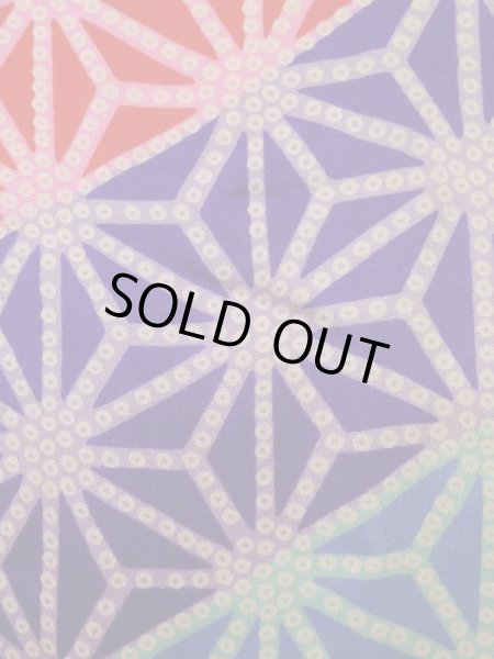 画像5: K0602Y  襦袢 女性用着物  シルク（正絹）   マルチカラー, 麻の葉 【中古】 【USED】 【リサイクル】 ★★★☆☆ (5)