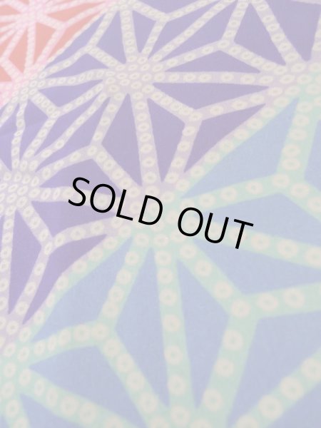 画像8: K0602Y  襦袢 女性用着物  シルク（正絹）   マルチカラー, 麻の葉 【中古】 【USED】 【リサイクル】 ★★★☆☆ (8)