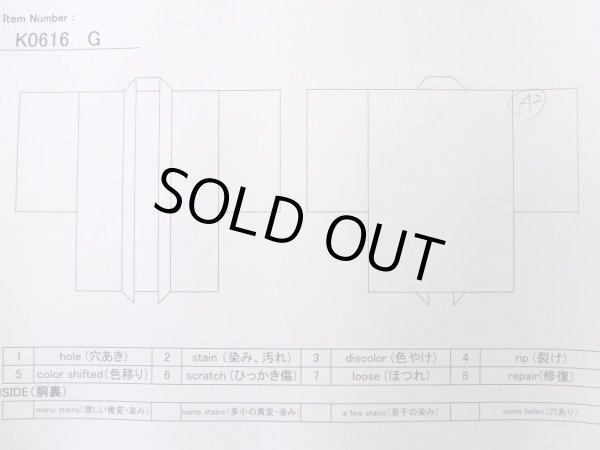 画像16: K0616G  羽織 女性用着物 裏地に孔雀柄 シルク(正絹) 淡い  オレンジ, 抽象的模様 【中古】 【USED】 【リサイクル】 ★★★★☆ (16)