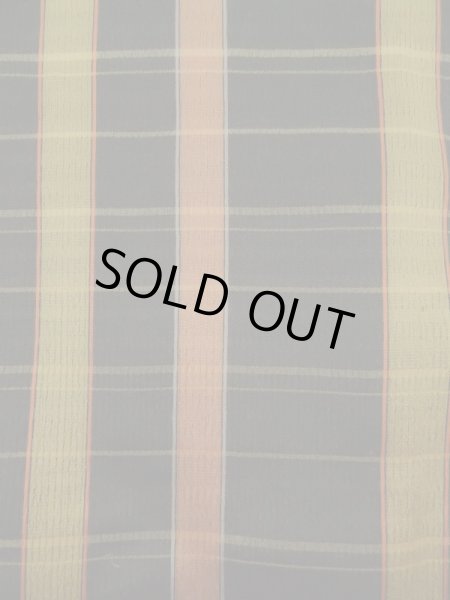 画像6: K0616K  羽織 女性用着物  シルク(正絹)   黒, チェック柄 【中古】 【USED】 【リサイクル】 ★☆☆☆☆ (6)