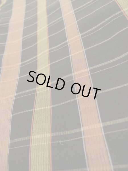 画像8: K0616K  羽織 女性用着物  シルク(正絹)   黒, チェック柄 【中古】 【USED】 【リサイクル】 ★☆☆☆☆ (8)