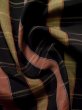 画像9: K0616K  羽織 女性用着物  シルク（正絹）   黒, チェック柄 【中古】 【USED】 【リサイクル】 ★☆☆☆☆ (9)