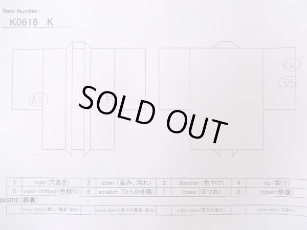 画像12: K0616K  羽織 女性用着物  シルク(正絹)   黒, チェック柄 【中古】 【USED】 【リサイクル】 ★☆☆☆☆ (12)