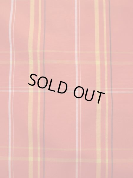 画像6: K0623H  羽織 女性用着物  シルク(正絹)   オレンジ, チェック柄 【中古】 【USED】 【リサイクル】 ★★★☆☆ (6)