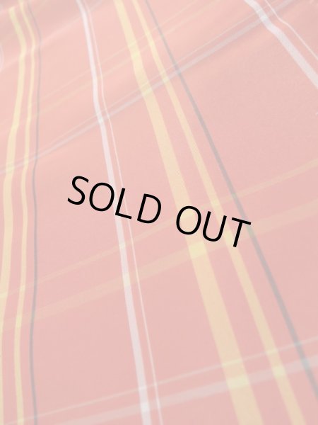 画像7: K0623H  羽織 女性用着物  シルク(正絹)   オレンジ, チェック柄 【中古】 【USED】 【リサイクル】 ★★★☆☆ (7)