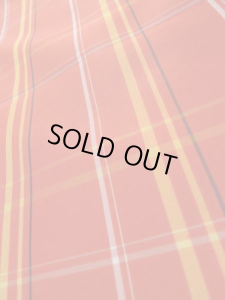 画像8: K0623H  羽織 女性用着物  シルク(正絹)   オレンジ, チェック柄 【中古】 【USED】 【リサイクル】 ★★★☆☆ (8)