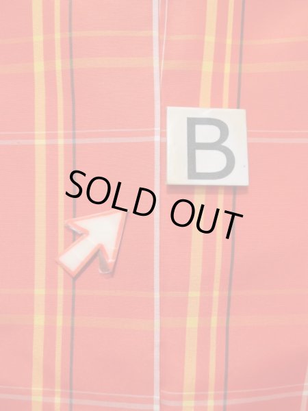 画像14: K0623H  羽織 女性用着物  シルク(正絹)   オレンジ, チェック柄 【中古】 【USED】 【リサイクル】 ★★★☆☆ (14)