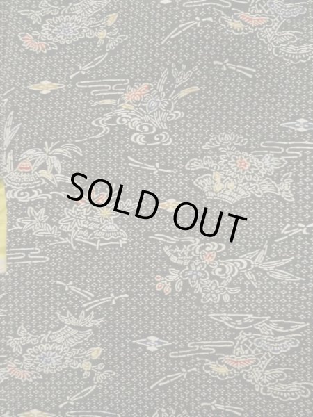 画像5: K0623P Mint  羽織 女性用着物  シルク(正絹)   黒, 花 【中古】 【USED】 【リサイクル】 ★★★★☆ (5)