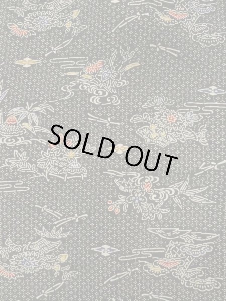 画像6: K0623P Mint  羽織 女性用着物  シルク(正絹)   黒, 花 【中古】 【USED】 【リサイクル】 ★★★★☆ (6)