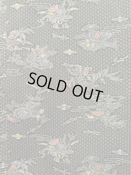 画像7: K0623P Mint  羽織 女性用着物  シルク(正絹)   黒, 花 【中古】 【USED】 【リサイクル】 ★★★★☆ (7)