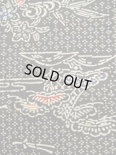 画像8: K0623P Mint  羽織 女性用着物  シルク(正絹)   黒, 花 【中古】 【USED】 【リサイクル】 ★★★★☆ (8)