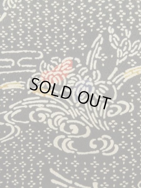 画像9: K0623P Mint  羽織 女性用着物  シルク(正絹)   黒, 花 【中古】 【USED】 【リサイクル】 ★★★★☆ (9)