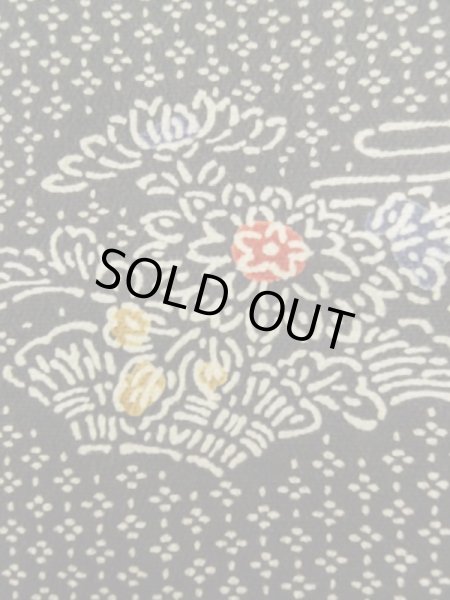 画像10: K0623P Mint  羽織 女性用着物  シルク(正絹)   黒, 花 【中古】 【USED】 【リサイクル】 ★★★★☆ (10)