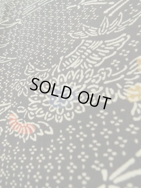 画像12: K0623P Mint  羽織 女性用着物  シルク(正絹)   黒, 花 【中古】 【USED】 【リサイクル】 ★★★★☆ (12)