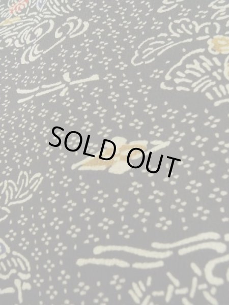 画像13: K0623P Mint  羽織 女性用着物  シルク(正絹)   黒, 花 【中古】 【USED】 【リサイクル】 ★★★★☆ (13)