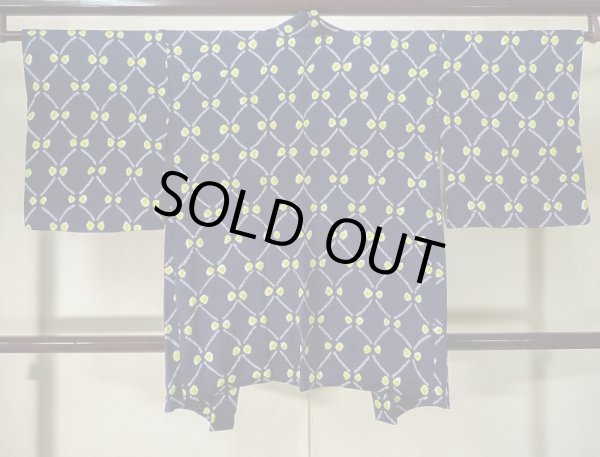 画像2: K0630C Mint  羽織 女性用着物  シルク(正絹) 深い  ネイビー(紺), 抽象的模様 【中古】 【USED】 【リサイクル】 ★★★★☆ (2)