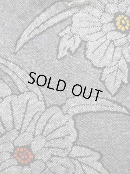 画像3: K0630D  羽織 女性用着物  シルク(正絹) ヘザー(杢)  黒, 花 【中古】 【USED】 【リサイクル】 ★★★★☆ (3)