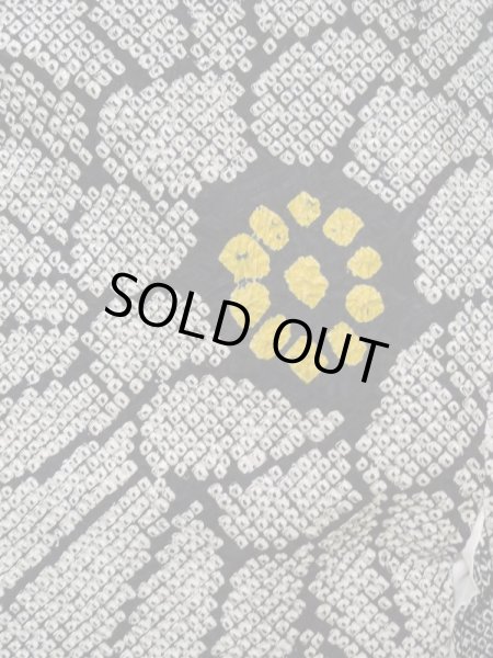 画像4: K0630D  羽織 女性用着物  シルク(正絹) ヘザー(杢)  黒, 花 【中古】 【USED】 【リサイクル】 ★★★★☆ (4)