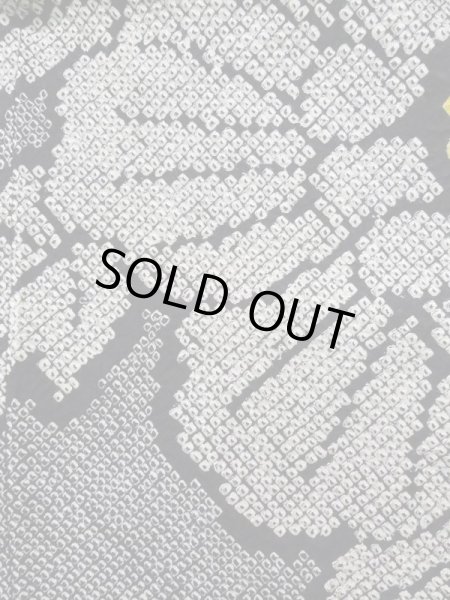 画像5: K0630D  羽織 女性用着物  シルク(正絹) ヘザー(杢)  黒, 花 【中古】 【USED】 【リサイクル】 ★★★★☆ (5)