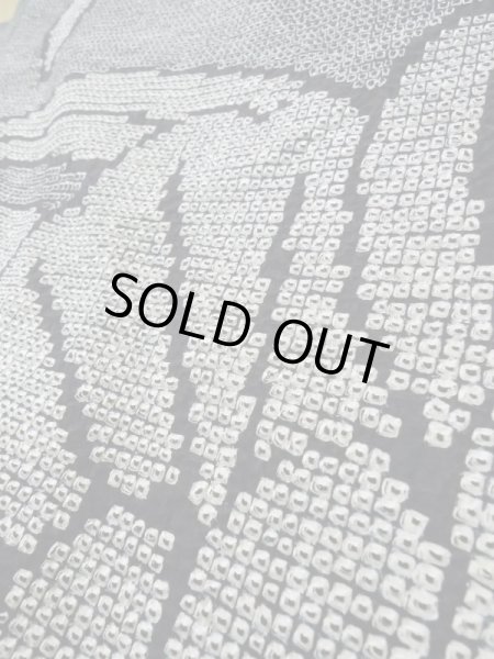 画像7: K0630D  羽織 女性用着物  シルク(正絹) ヘザー(杢)  黒, 花 【中古】 【USED】 【リサイクル】 ★★★★☆ (7)