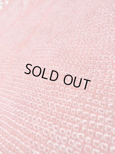 画像9: K0630E Mint  羽織 女性用着物  シルク(正絹) 淡い ヘザー(杢) コーラル, 抽象的模様 【中古】 【USED】 【リサイクル】 ★★★★☆ (9)