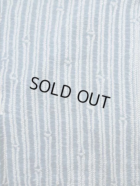 画像3: K0630F  羽織 女性用着物  シルク(正絹) 淡い ヘザー(杢) 水色, 竹 【中古】 【USED】 【リサイクル】 ★★★☆☆ (3)