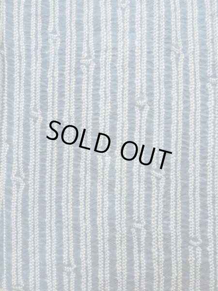 画像4: K0630F  羽織 女性用着物  シルク(正絹) 淡い ヘザー(杢) 水色, 竹 【中古】 【USED】 【リサイクル】 ★★★☆☆ (4)