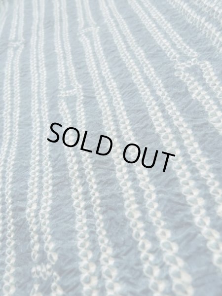 画像8: K0630F  羽織 女性用着物  シルク(正絹) 淡い ヘザー(杢) 水色, 竹 【中古】 【USED】 【リサイクル】 ★★★☆☆ (8)