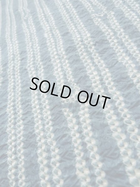 画像9: K0630F  羽織 女性用着物  シルク(正絹) 淡い ヘザー(杢) 水色, 竹 【中古】 【USED】 【リサイクル】 ★★★☆☆ (9)