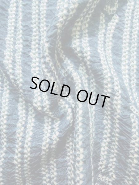 画像11: K0630F  羽織 女性用着物  シルク(正絹) 淡い ヘザー(杢) 水色, 竹 【中古】 【USED】 【リサイクル】 ★★★☆☆ (11)