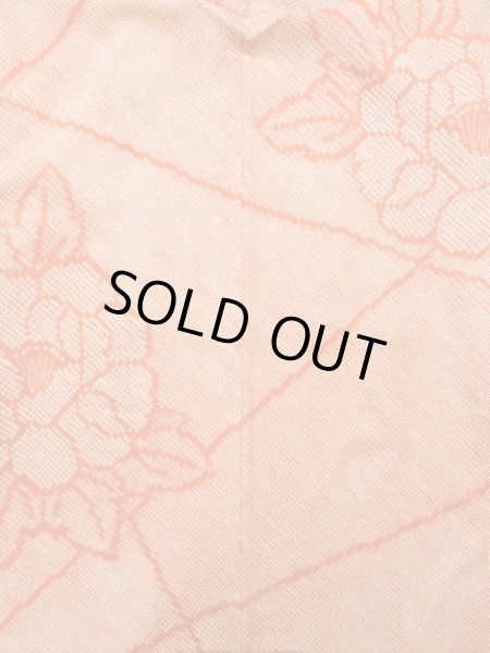 画像3: K0630G Mint  羽織 女性用着物  シルク（正絹） 淡い ヘザー（杢） オレンジ, 花 【中古】 【USED】 【リサイクル】 ★★★★★ (3)