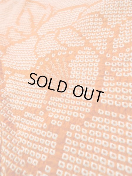 画像9: K0630G Mint  羽織 女性用着物  シルク（正絹） 淡い ヘザー（杢） オレンジ, 花 【中古】 【USED】 【リサイクル】 ★★★★★ (9)