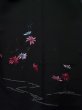 画像3: K0630Y  羽織 女性用着物  シルク（正絹）   黒, 花 【中古】 【USED】 【リサイクル】 ★★☆☆☆ (3)