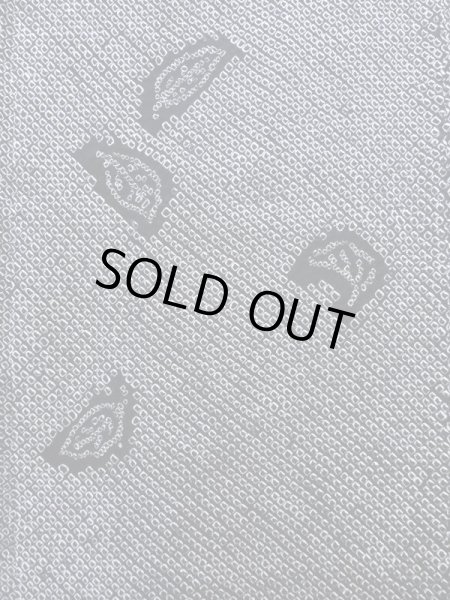 画像3: K0707N  羽織 女性用着物  シルク(正絹) ヘザー(杢)  黒, 葉 【中古】 【USED】 【リサイクル】 ★★★☆☆ (3)