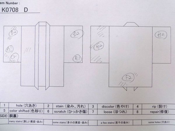 画像16: K0708D  羽織 女性用着物  シルク（正絹）   紫, ぼたん 【中古】 【USED】 【リサイクル】 ★★☆☆☆ (16)