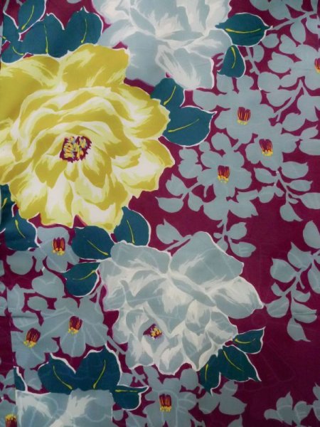 画像3: K0712K  羽織 女性用着物  シルク(正絹)   紫, ぼたん 【中古】 【USED】 【リサイクル】 ★★★☆☆ (3)