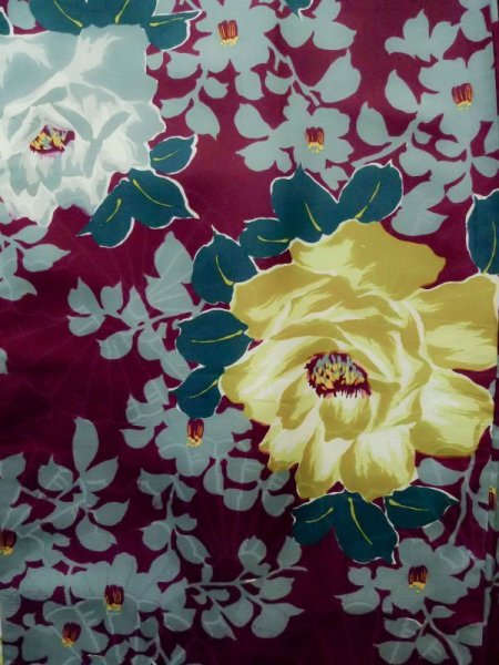 画像4: K0712K  羽織 女性用着物  シルク(正絹)   紫, ぼたん 【中古】 【USED】 【リサイクル】 ★★★☆☆ (4)