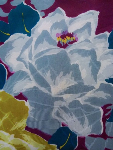 画像6: K0712K  羽織 女性用着物  シルク(正絹)   紫, ぼたん 【中古】 【USED】 【リサイクル】 ★★★☆☆ (6)