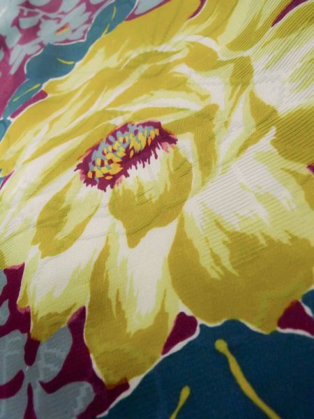 画像10: K0712K  羽織 女性用着物  シルク(正絹)   紫, ぼたん 【中古】 【USED】 【リサイクル】 ★★★☆☆ (10)