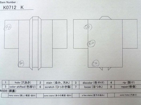画像16: K0712K  羽織 女性用着物  シルク(正絹)   紫, ぼたん 【中古】 【USED】 【リサイクル】 ★★★☆☆ (16)