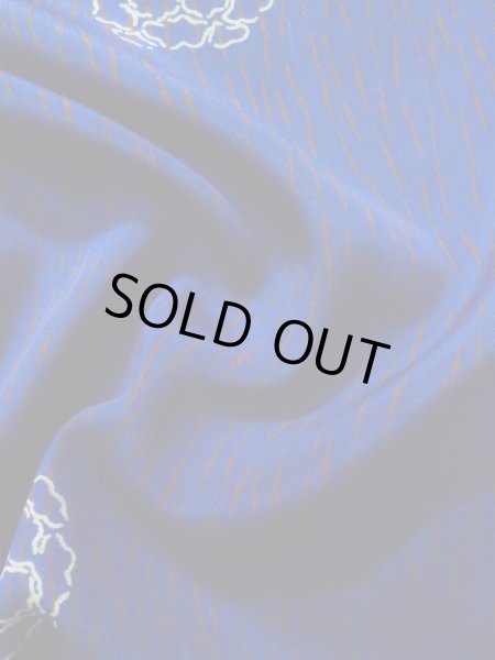 画像12: K0712L  羽織 女性用着物  シルク(正絹)   青, 花 【中古】 【USED】 【リサイクル】 ★★☆☆☆ (12)