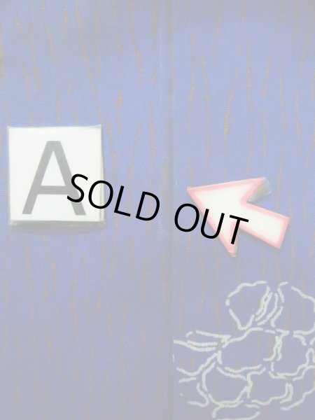 画像15: K0712L  羽織 女性用着物  シルク(正絹)   青, 花 【中古】 【USED】 【リサイクル】 ★★☆☆☆ (15)