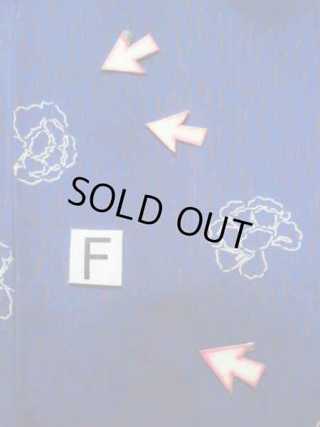 画像20: K0712L  羽織 女性用着物  シルク(正絹)   青, 花 【中古】 【USED】 【リサイクル】 ★★☆☆☆ (20)